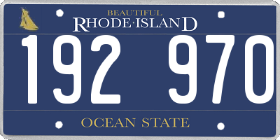 RI license plate 192970