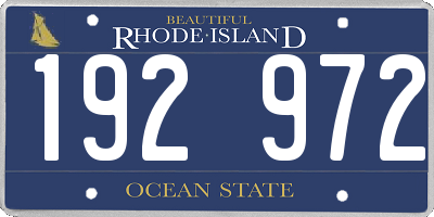 RI license plate 192972