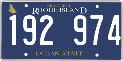 RI license plate 192974