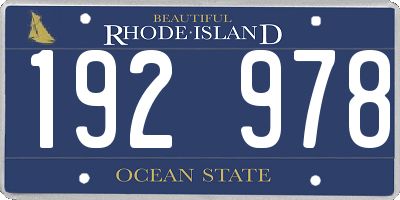 RI license plate 192978