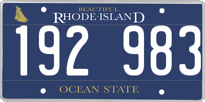 RI license plate 192983