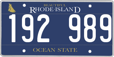 RI license plate 192989