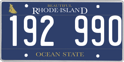 RI license plate 192990