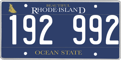 RI license plate 192992