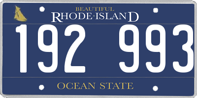 RI license plate 192993
