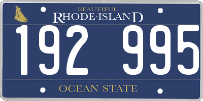 RI license plate 192995