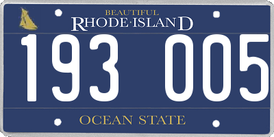 RI license plate 193005
