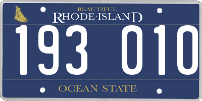 RI license plate 193010
