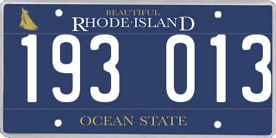 RI license plate 193013