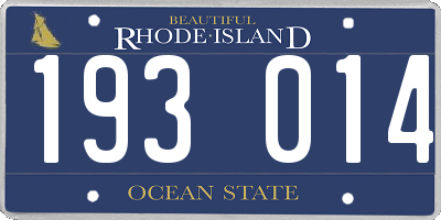 RI license plate 193014