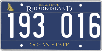 RI license plate 193016