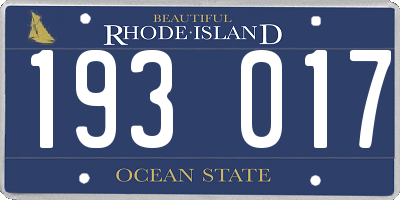 RI license plate 193017