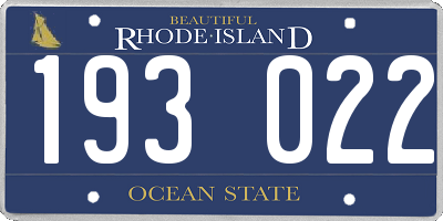 RI license plate 193022