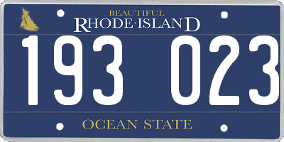 RI license plate 193023