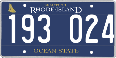RI license plate 193024
