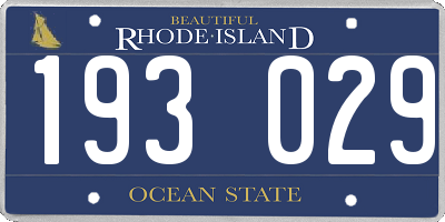 RI license plate 193029