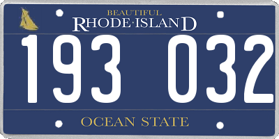 RI license plate 193032