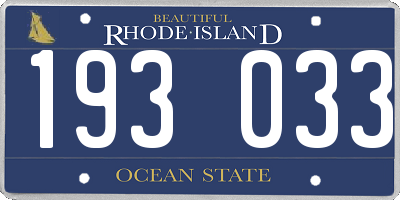 RI license plate 193033