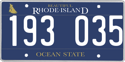 RI license plate 193035