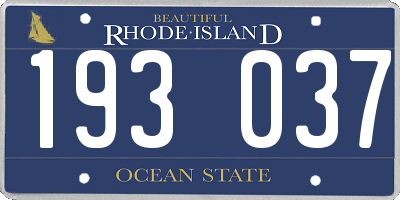 RI license plate 193037