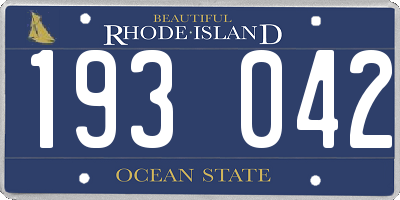 RI license plate 193042