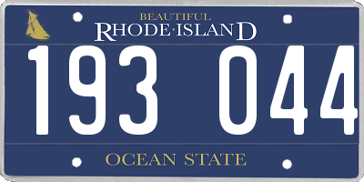 RI license plate 193044