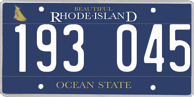 RI license plate 193045