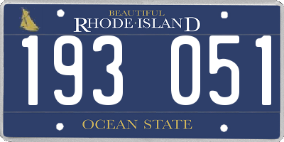 RI license plate 193051