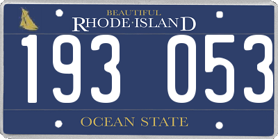 RI license plate 193053