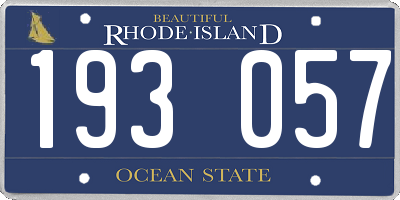 RI license plate 193057