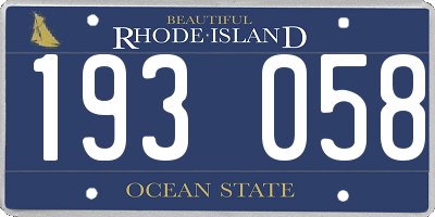RI license plate 193058