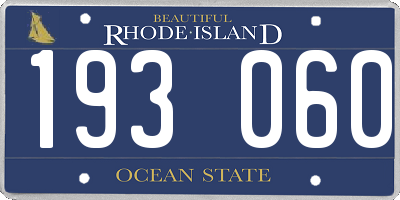 RI license plate 193060