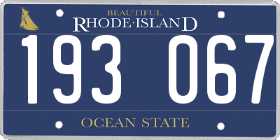 RI license plate 193067
