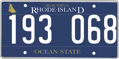 RI license plate 193068
