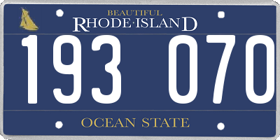 RI license plate 193070