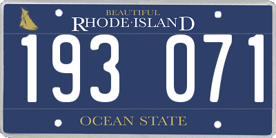 RI license plate 193071