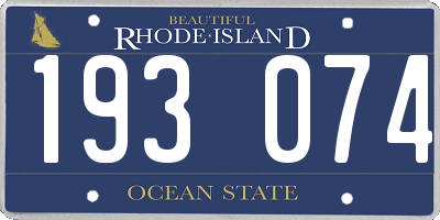 RI license plate 193074