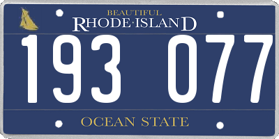 RI license plate 193077