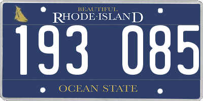 RI license plate 193085