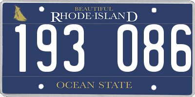 RI license plate 193086