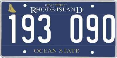 RI license plate 193090