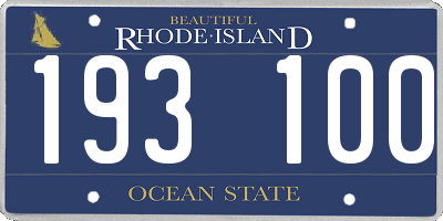 RI license plate 193100