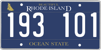 RI license plate 193101