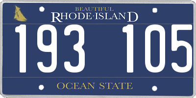 RI license plate 193105