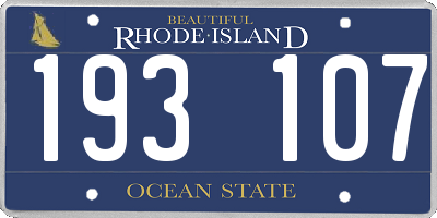 RI license plate 193107