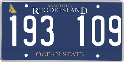 RI license plate 193109
