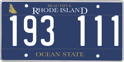 RI license plate 193111