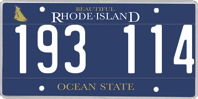 RI license plate 193114