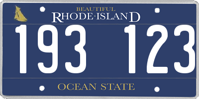 RI license plate 193123