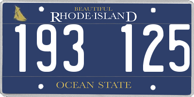 RI license plate 193125